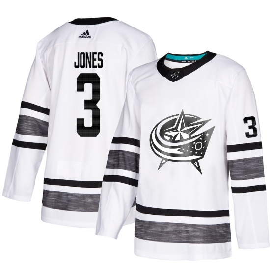 Men's Adidas Columbus Blue Jackets 3 Seth Jones White 2019 All-Star Game Parley Authentic Stitched NHL Jersey