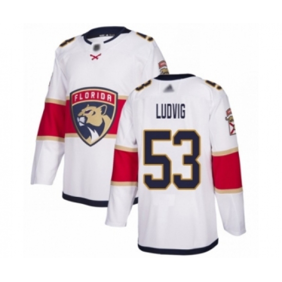 Men's Florida Panthers 53 John Ludvig Authentic White Away Hockey Jersey