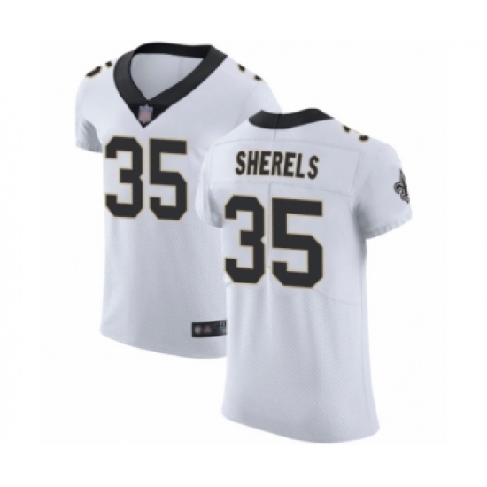 Men's New Orleans Saints 35 Marcus Sherels White Vapor Untouchable Elite Player Football Jersey