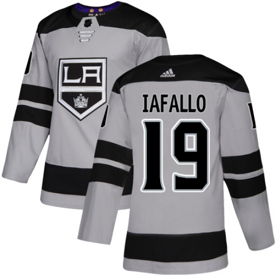 Youth Adidas Los Angeles Kings 19 Alex Iafallo Authentic Gray Alternate NHL Jersey