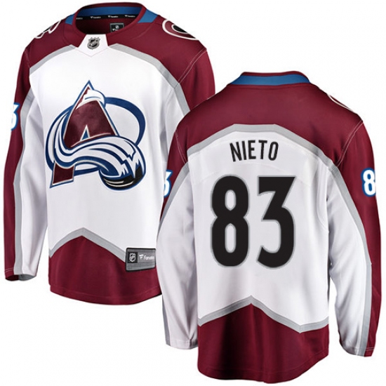 Men's Colorado Avalanche 83 Matt Nieto Fanatics Branded White Away Breakaway NHL Jersey