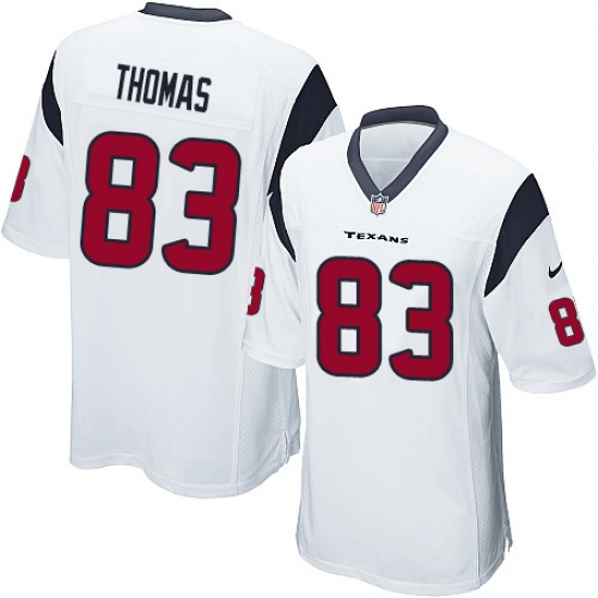 Men's Nike Houston Texans 83 Jordan Thomas Game White NFL Jersey