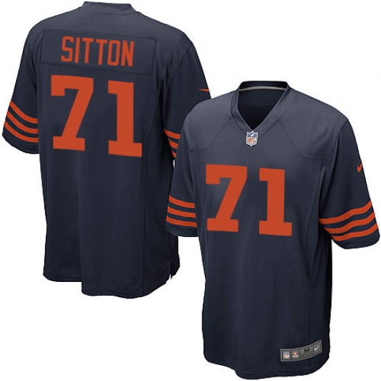 Men's Nike Chicago Bears 71 Josh Sitton Game Navy Blue Alternate NFL Jersey