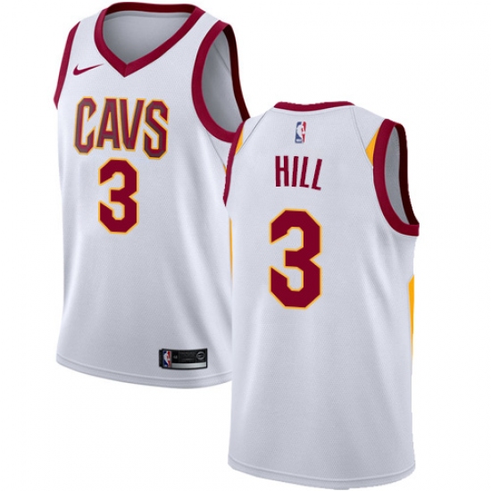 Women's Nike Cleveland Cavaliers 3 George Hill Authentic White NBA Jersey - Association Edition