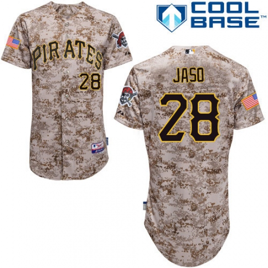 Men's Majestic Pittsburgh Pirates 28 John Jaso Authentic Camo Alternate Cool Base MLB Jersey