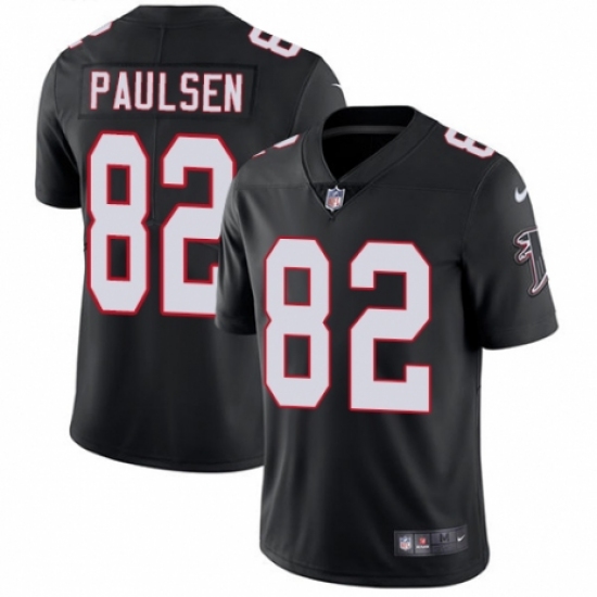 Men's Nike Atlanta Falcons 82 Logan Paulsen Black Alternate Vapor Untouchable Limited Player NFL Jersey