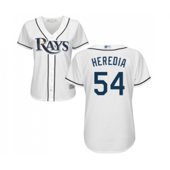 Women's Tampa Bay Rays 54 Guillermo Heredia Replica White Home Cool Base Baseball Jersey