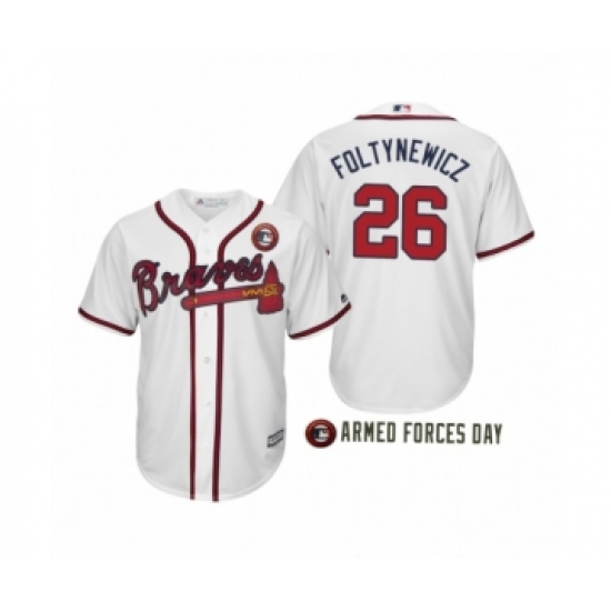 Women 2019 Armed Forces Day Mike Foltynewicz 26 Atlanta Braves White Jersey