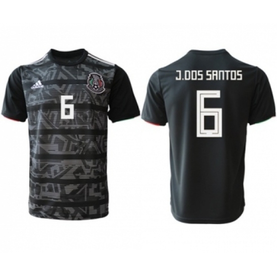 Mexico 6 J.Dos Santos Black Soccer Country Jersey