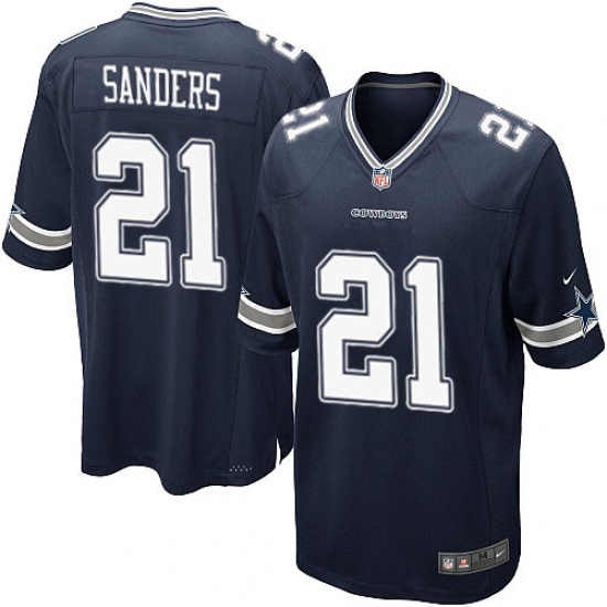 Men's Nike Dallas Cowboys 21 Deion Sanders Game Navy Blue Team Color NFL Jersey