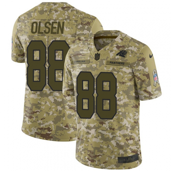 Youth Nike Carolina Panthers 88 Greg Olsen Limited Camo 2018 Salute to Service NFL Jersey