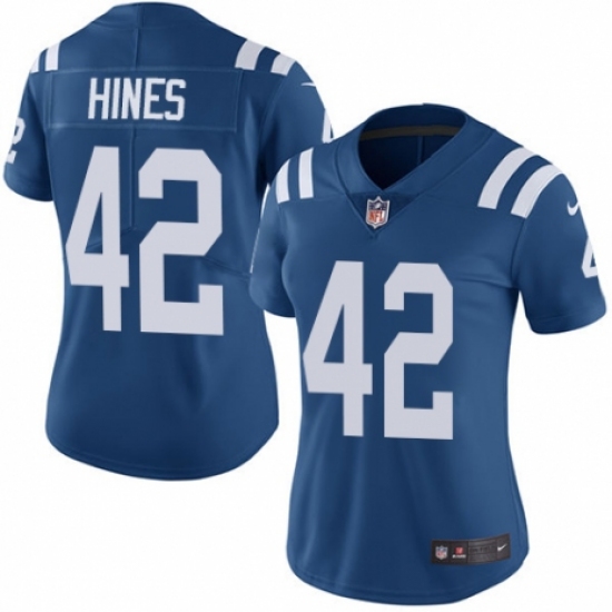 Women's Nike Indianapolis Colts 42 Nyheim Hines Royal Blue Team Color Vapor Untouchable Elite Player NFL Jersey