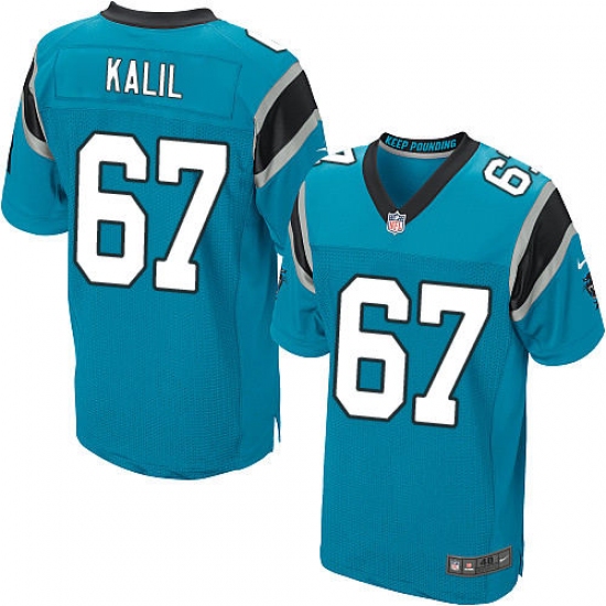 Men's Nike Carolina Panthers 67 Ryan Kalil Elite Blue Alternate NFL Jersey