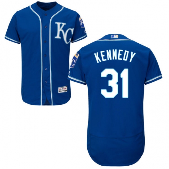 Men's Majestic Kansas City Royals 31 Ian Kennedy Royal Blue Alternate Flex Base Authentic Collection MLB Jersey