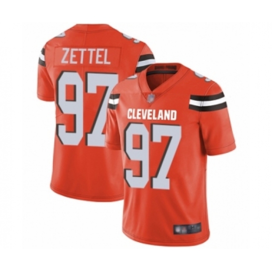 Youth Cleveland Browns 97 Anthony Zettel Orange Alternate Vapor Untouchable Limited Player Football Jersey