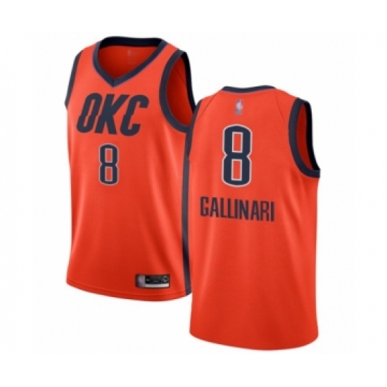 Women's Oklahoma City Thunder 8 Danilo Gallinari Orange Swingman Jersey - Earned Edition