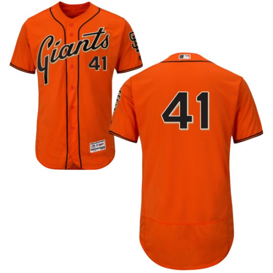 Men's Majestic San Francisco Giants 41 Mark Melancon Orange Flexbase Authentic Collection MLB Jersey