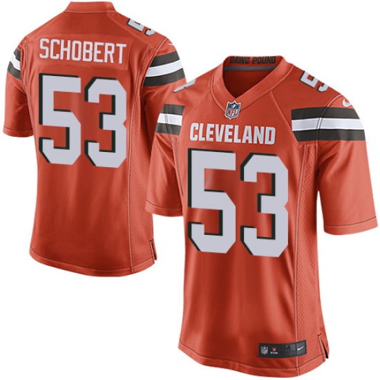 Men's Nike Cleveland Browns 53 Joe Schobert Game Orange Alternate NFL Jersey