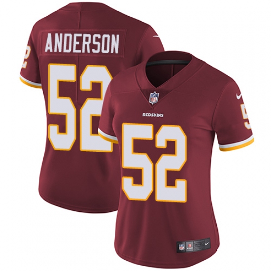 Women's Nike Washington Redskins 52 Ryan Anderson Burgundy Red Team Color Vapor Untouchable Limited Player NFL Jersey