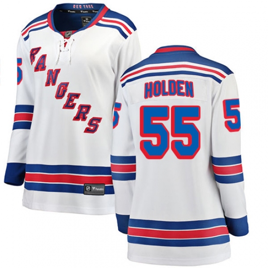 Women's New York Rangers 55 Nick Holden Fanatics Branded White Away Breakaway NHL Jersey