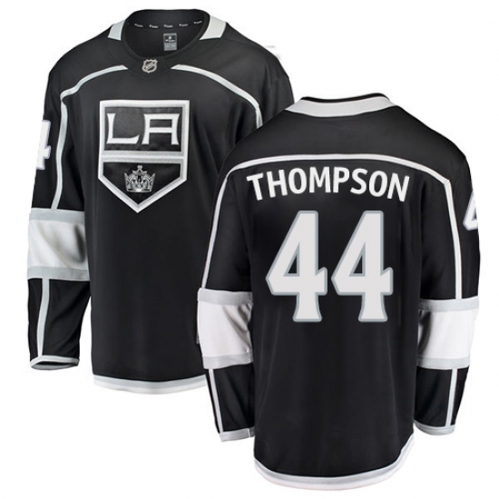 Men's Los Angeles Kings 44 Nate Thompson Authentic Black Home Fanatics Branded Breakaway NHL Jersey