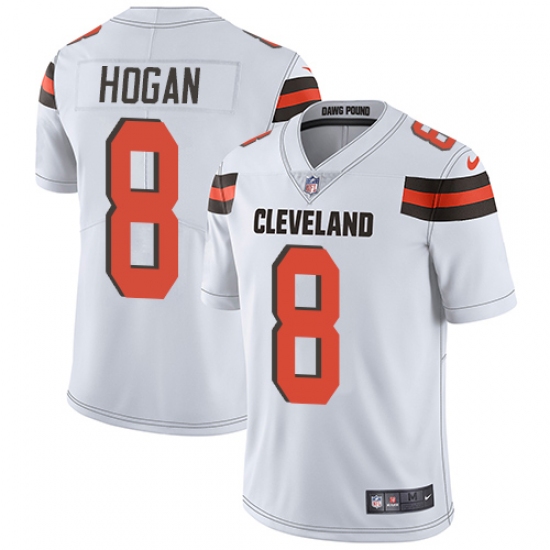 Men's Nike Cleveland Browns 8 Kevin Hogan White Vapor Untouchable Limited Player NFL Jersey