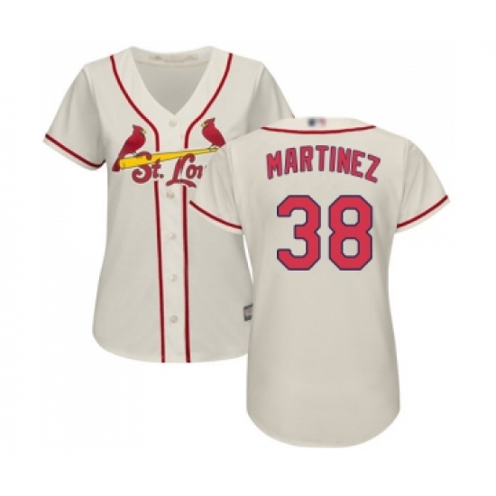 Women's St. Louis Cardinals 38 Jose Martinez Replica Cream Alternate Cool Base Baseball Jersey