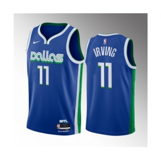 Men's Dallas Mavericks 11 Kyrie Irving Blue 2022-23 City Edition Stitched Basketball Jersey