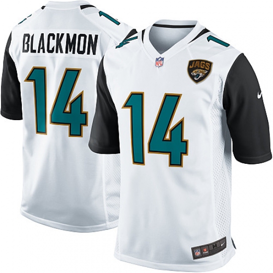 Men's Nike Jacksonville Jaguars 14 Justin Blackmon Game White NFL Jersey