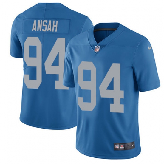 Men's Nike Detroit Lions 94 Ziggy Ansah Elite Blue Alternate NFL Jersey