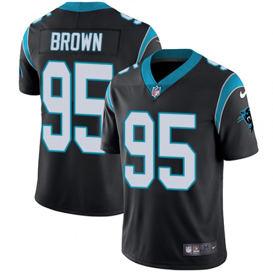 Men's Carolina Panthers 95 Derrick Brown Black Team Color Stitched NFL Vapor Untouchable Limited Jersey