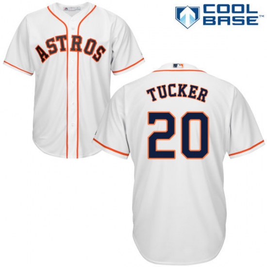 Men's Majestic Houston Astros 20 Preston Tucker Replica White Home Cool Base MLB Jersey