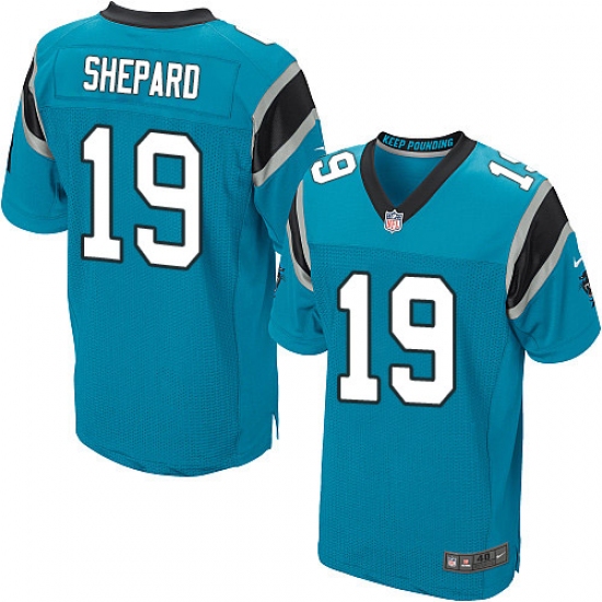 Men's Nike Carolina Panthers 19 Russell Shepard Elite Blue Alternate NFL Jersey