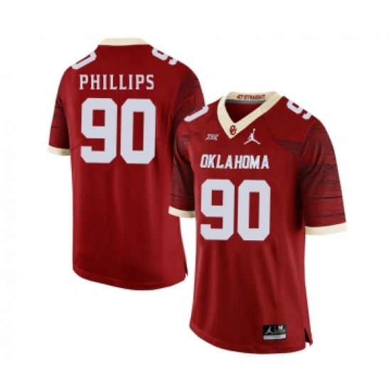 Oklahoma Sooners 90 Jordan Phillips Red 47 Game Winning Streak College Football Jersey