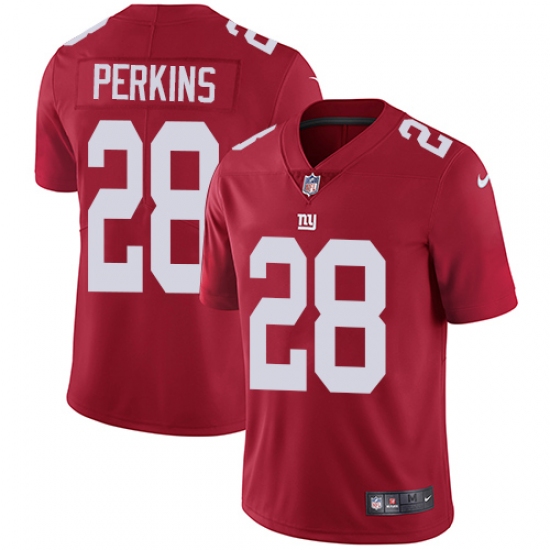 Youth Nike New York Giants 28 Paul Perkins Elite Red Alternate NFL Jersey