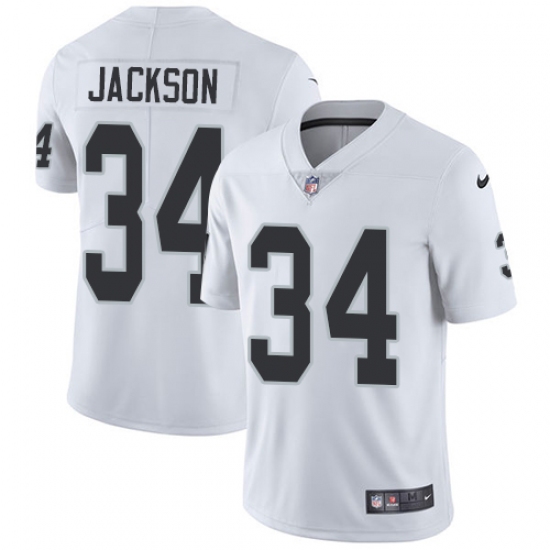 Youth Nike Oakland Raiders 34 Bo Jackson Elite White NFL Jersey