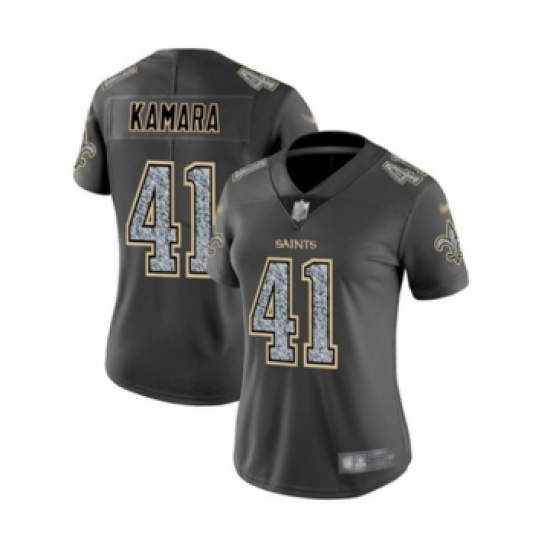 Women's New Orleans Saints 41 Alvin Kamara Limited Gray Static Fashion Football Jersey