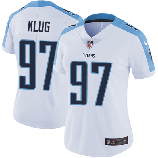 Women's Nike Tennessee Titans 97 Karl Klug White Vapor Untouchable Limited Player NFL Jersey