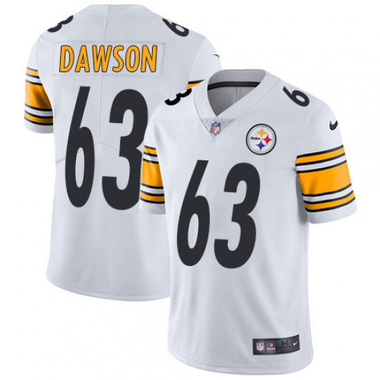 Youth Nike Pittsburgh Steelers 63 Dermontti Dawson White Vapor Untouchable Limited Player NFL Jersey