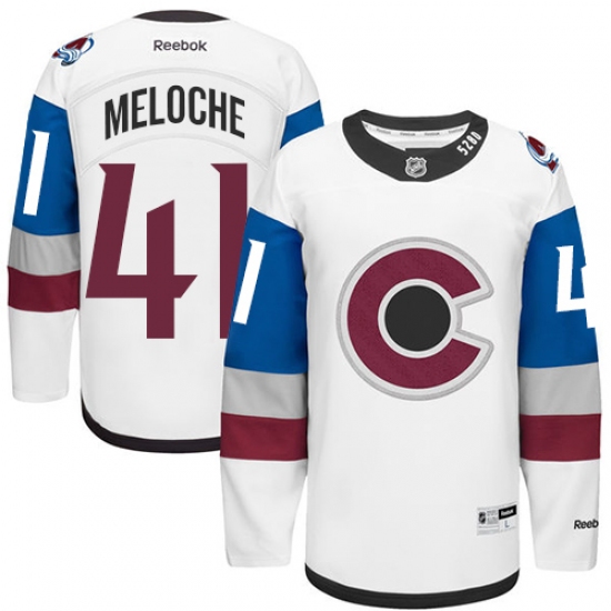 Men's Reebok Colorado Avalanche 41 Nicolas Meloche Premier White 2016 Stadium Series NHL Jersey