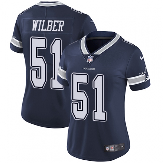 Women's Nike Dallas Cowboys 51 Kyle Wilber Navy Blue Team Color Vapor Untouchable Limited Player NFL Jersey