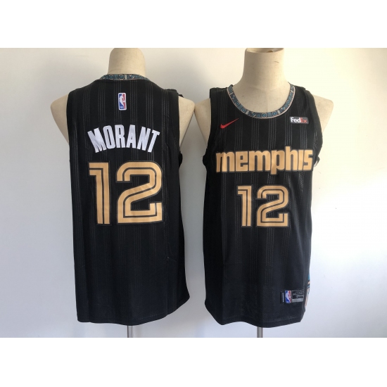 Men's Memphis Grizzlies 12 Ja Morant Nike Black City Player Jersey