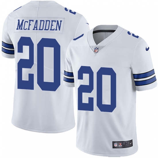 Men's Nike Dallas Cowboys 20 Darren McFadden White Vapor Untouchable Limited Player NFL Jersey