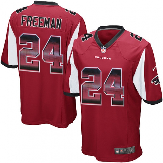 Men's Nike Atlanta Falcons 24 Devonta Freeman Limited Red Strobe NFL Jersey