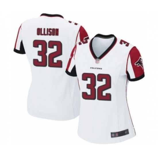 Women's Atlanta Falcons 32 Qadree Ollison Game White Football Jersey