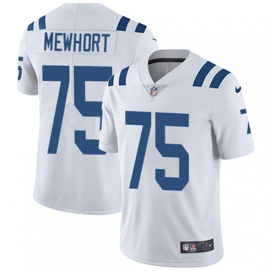 Men's Nike Indianapolis Colts 75 Jack Mewhort White Vapor Untouchable Limited Player NFL Jersey