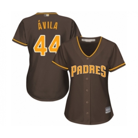 Women's San Diego Padres 44 Pedro Avila Authentic Brown Alternate Cool Base Baseball Player Jersey