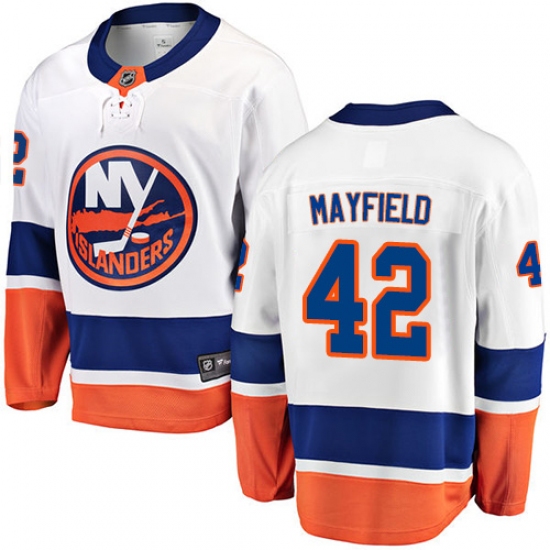 Youth New York Islanders 42 Scott Mayfield Fanatics Branded White Away Breakaway NHL Jersey