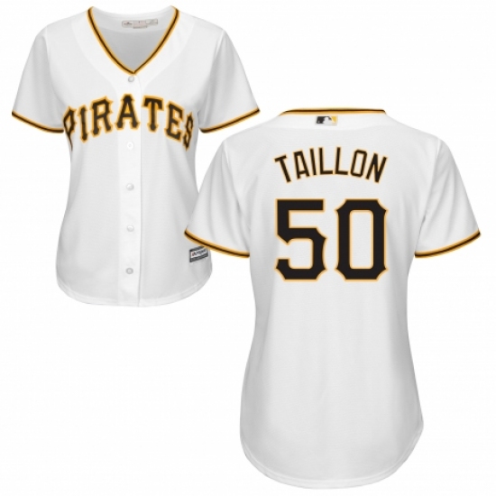 Women's Majestic Pittsburgh Pirates 50 Jameson Taillon Replica White Home Cool Base MLB Jersey