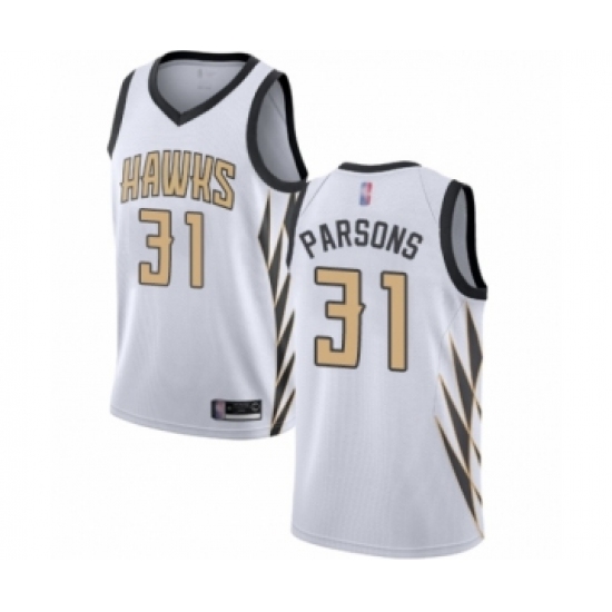 Youth Atlanta Hawks 31 Chandler Parsons Swingman White Basketball Jersey - City Edition